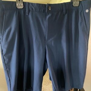 adidas Men's Dark Blue Flat Front Shorts